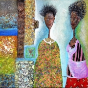 fernand sawadogo: les copines, 60x60cm