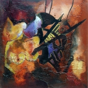 carole ouedrago: masque instrumental, 65x65cm