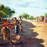 yvo moussa: route du marché, 81x65cm