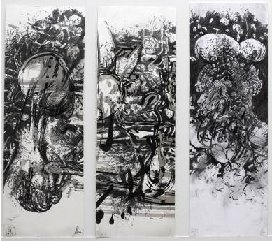 Kohlezeichnungen auf Papier, 50 cm x 70 cm