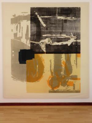 Farbholzschnitt auf Leinwand, O. T., 240 x 200 cm, 2011
