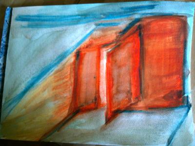 `weg öffnen`, Aquarell auf Papier