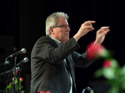 Als Dirigent seiner EV-Bigband im Lÿz 2013