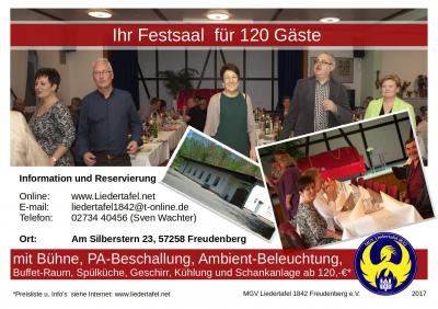 Festsaal, Am Silberstern 23, Freudenberg