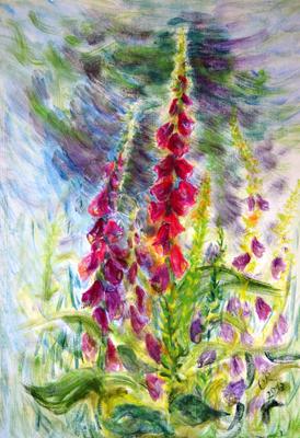 Fingerhut Acryl auf Hartfaserplatte 2013