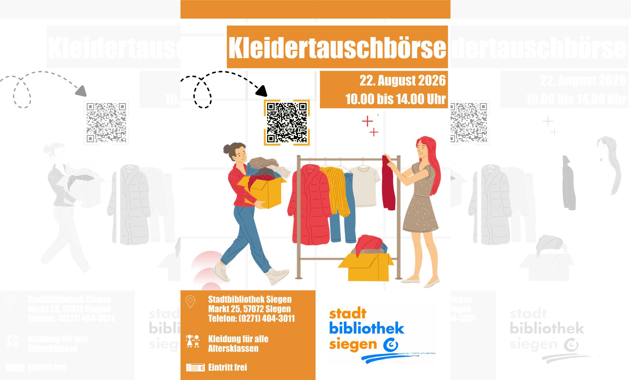 Plakat zum Kleidertauschbörse in der Stadtbibliothek © Stadtbibliothek Siegen