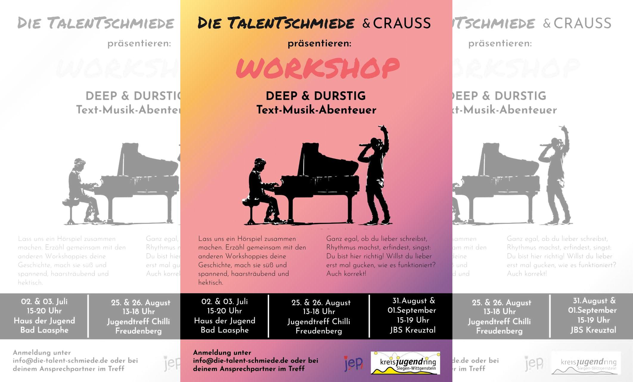 Flyer JEP Workshops © Die Talentschmiede