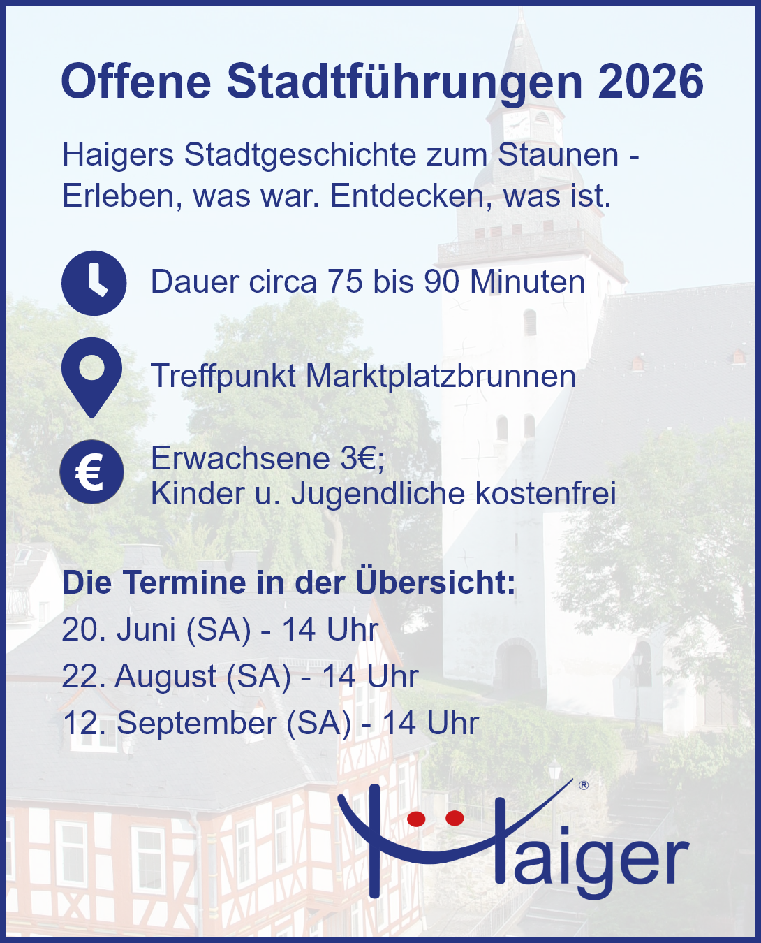 Die Termine in der Übersicht © Grafik: Lea Siebelist/Stadt Haiger